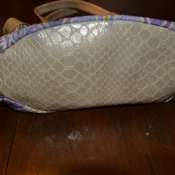 Sienna Ricchi Cream Purple Floral Faux Snake Purse - Picture 6 of 7